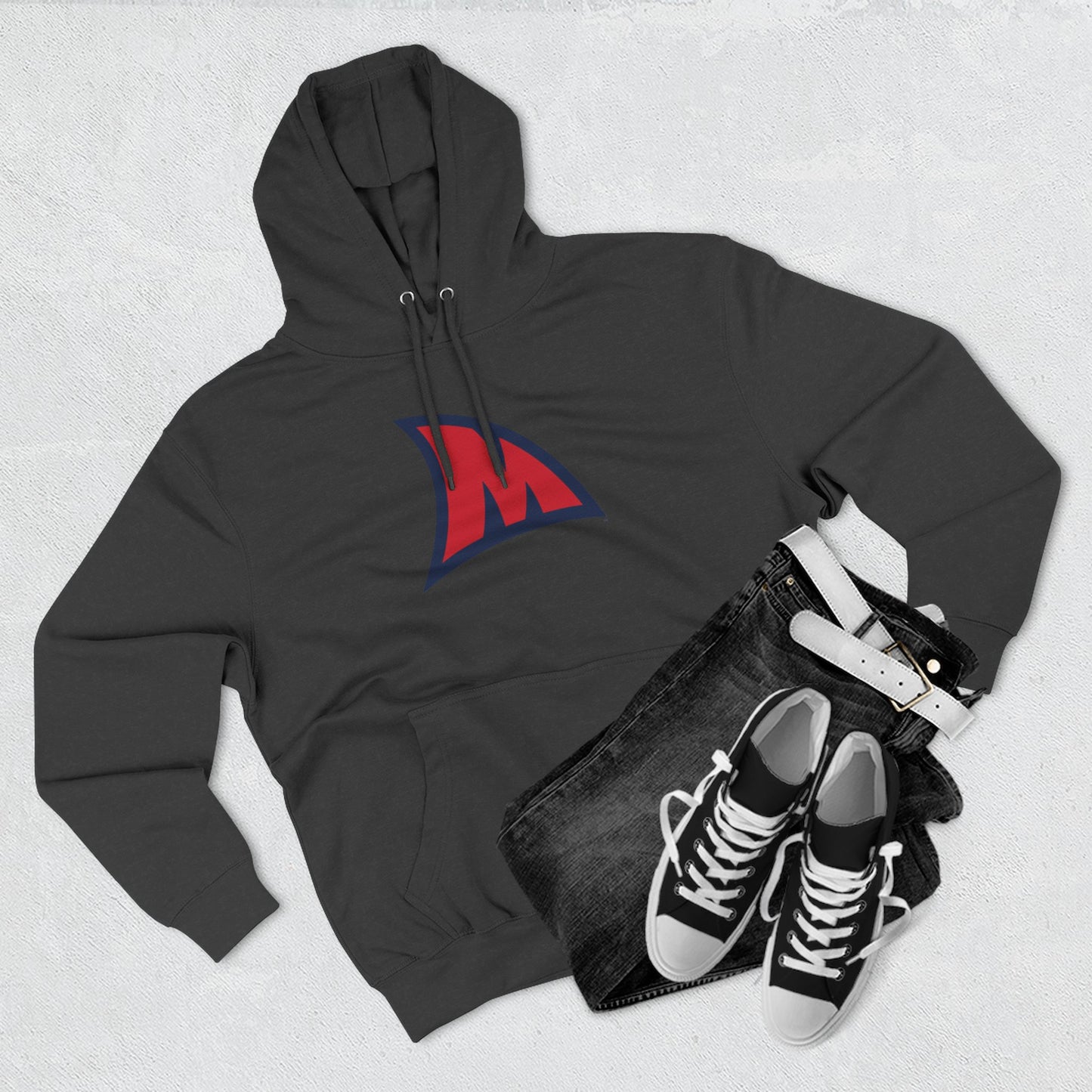 'Ole Miss Landshark M' Three-Panel Fleece Hoodie
