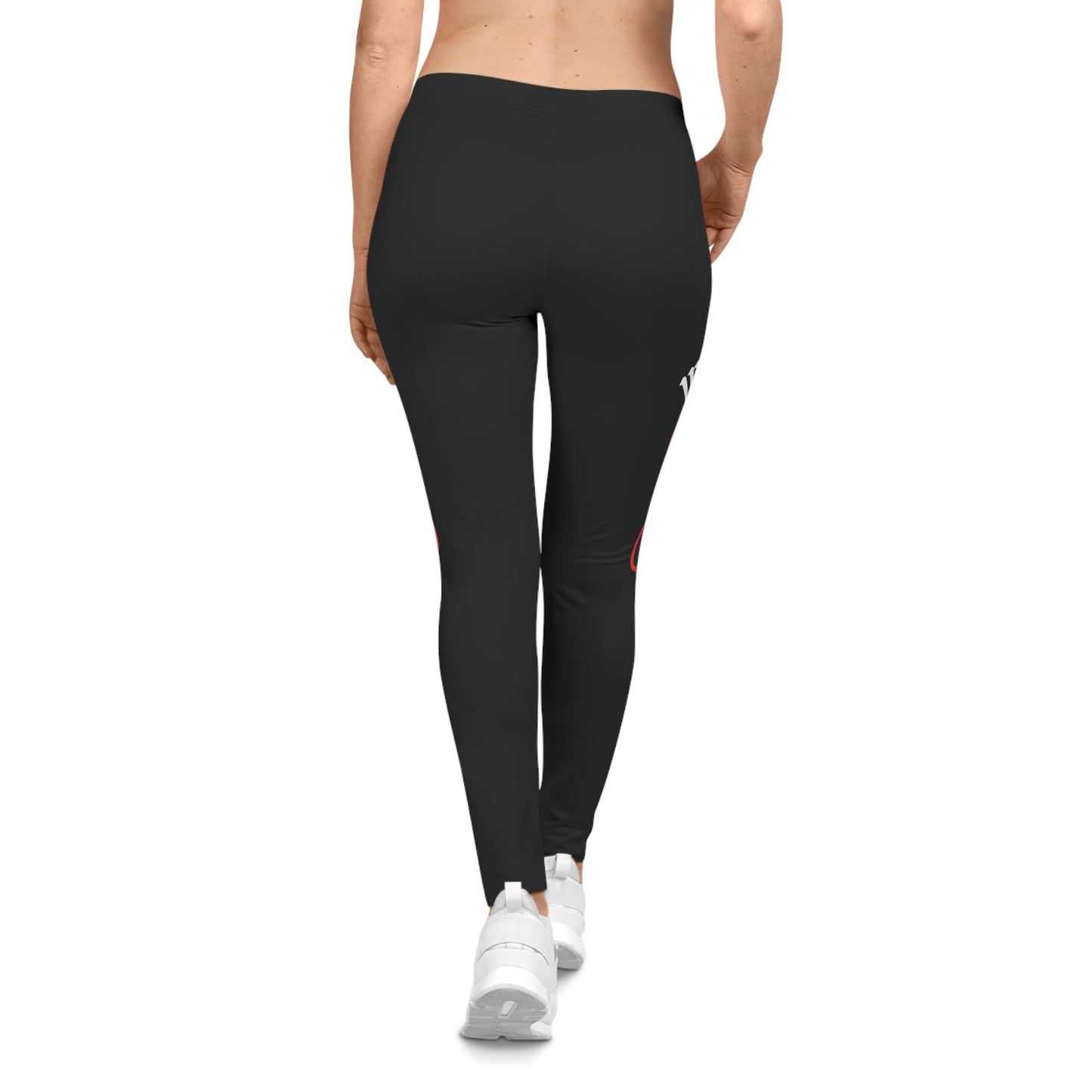 "Wicked Way" Deady Bear Red, White, & Black Women's Casual Leggings