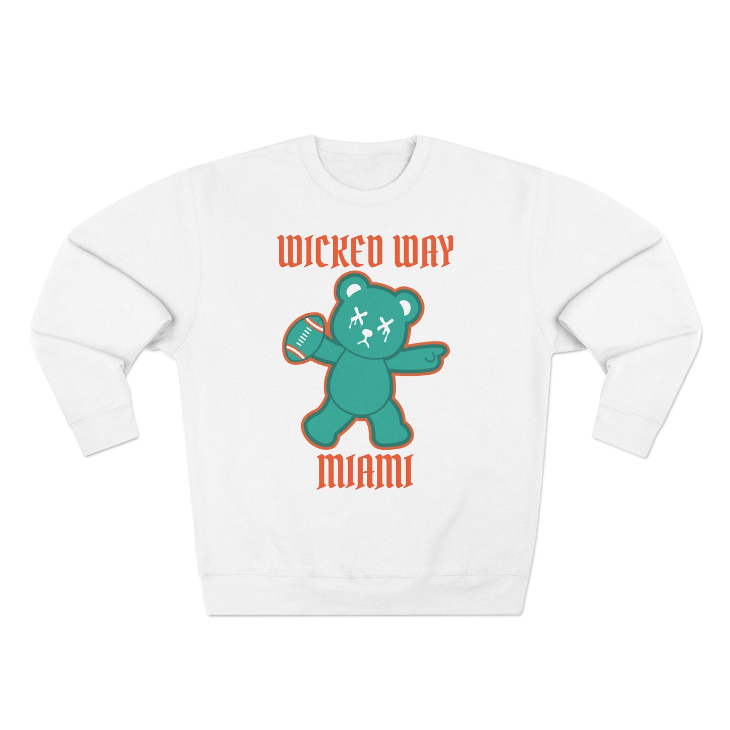 "Wicked Way" Deady Bear Football Miami Crewneck Sweatshirt