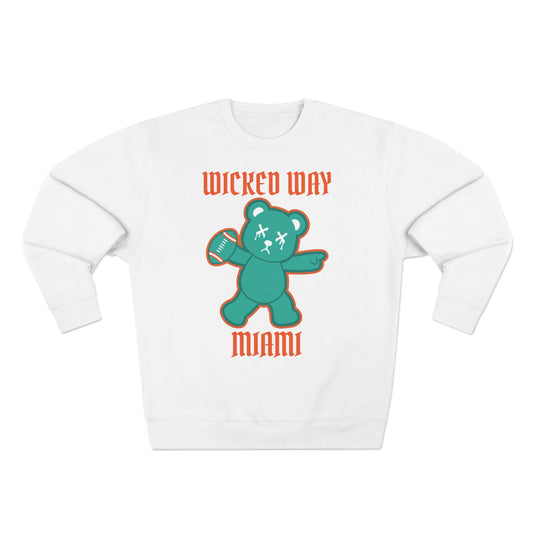"Wicked Way" Deady Bear Football Miami Crewneck Sweatshirt