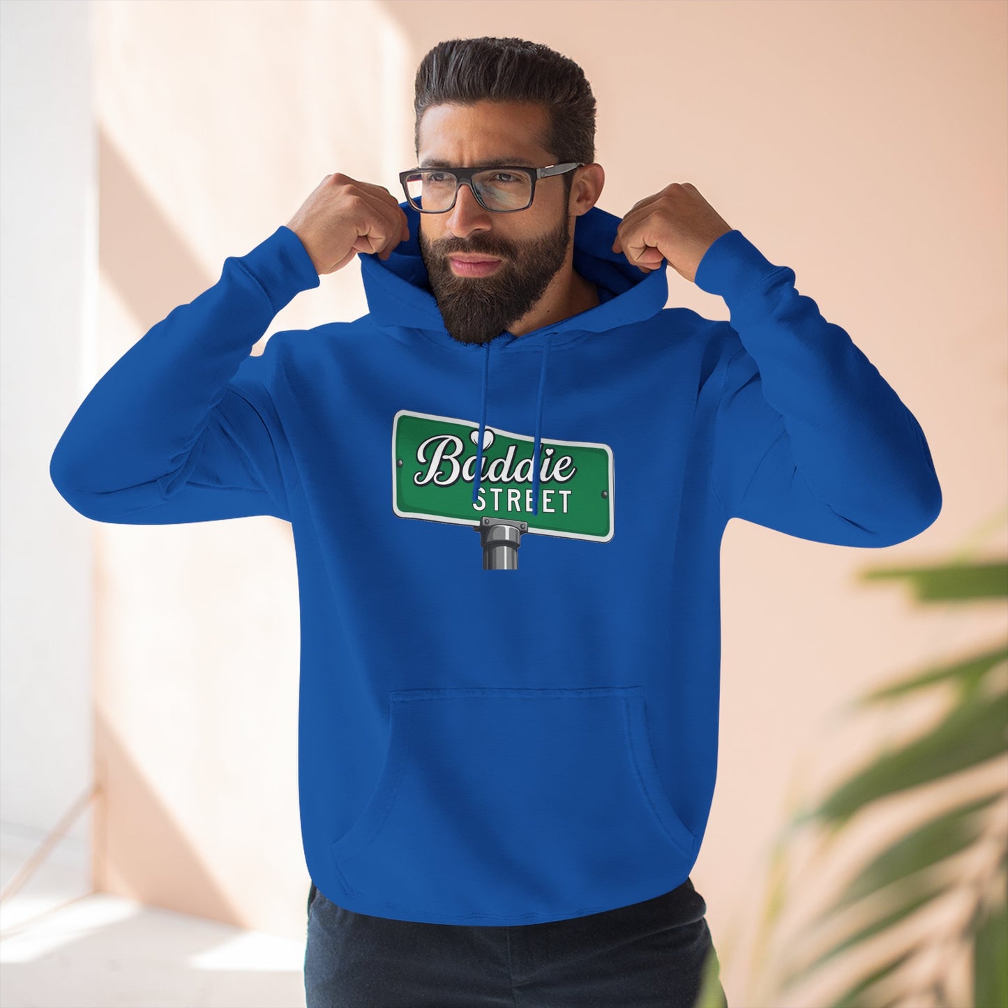"Baddie Street" Bold Street Sign Fleece Hoodie
