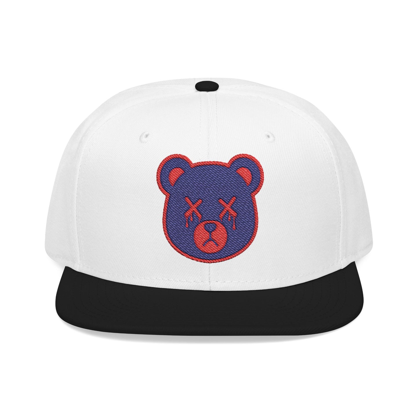 "Wicked Way" Deady Bear Head Blue & Red Snapback