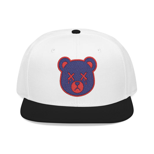 "Wicked Way" Deady Bear Head Blue & Red Snapback