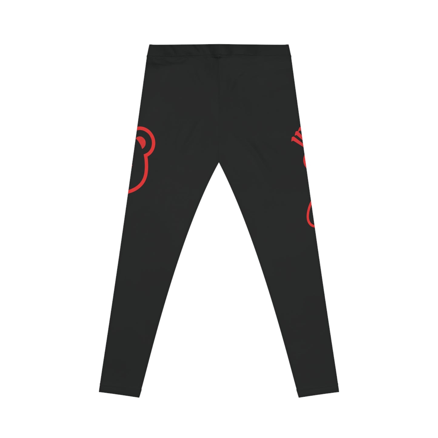 "Wicked Way" Deady Bear Black & Red Women's Casual Leggings