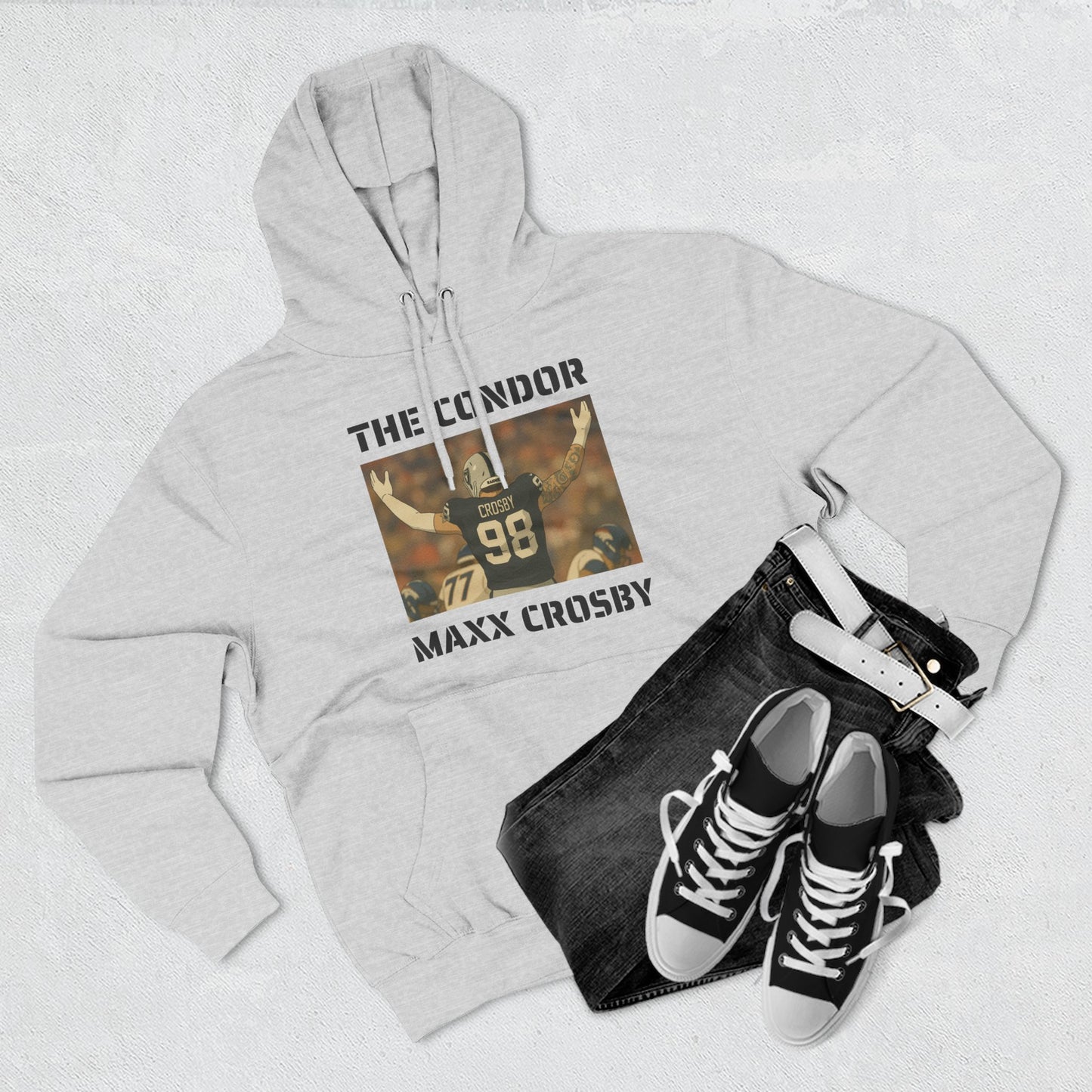 Anime Football 'The Condor Maxx Crosby' Three-Panel Fleece Hoodie
