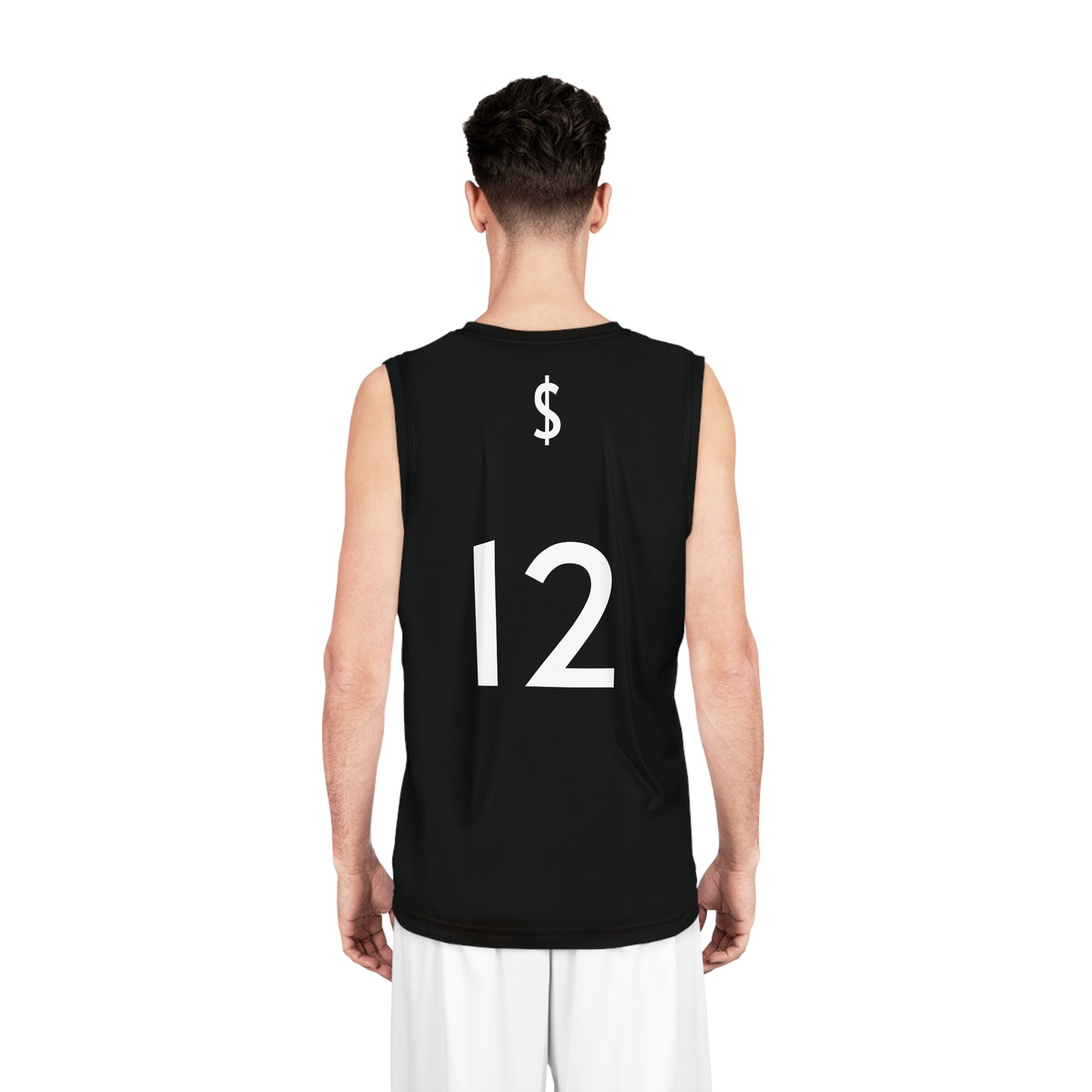 Black "Hustler Ave" #12 Avalanche Motion Alt. Basketball Jersey