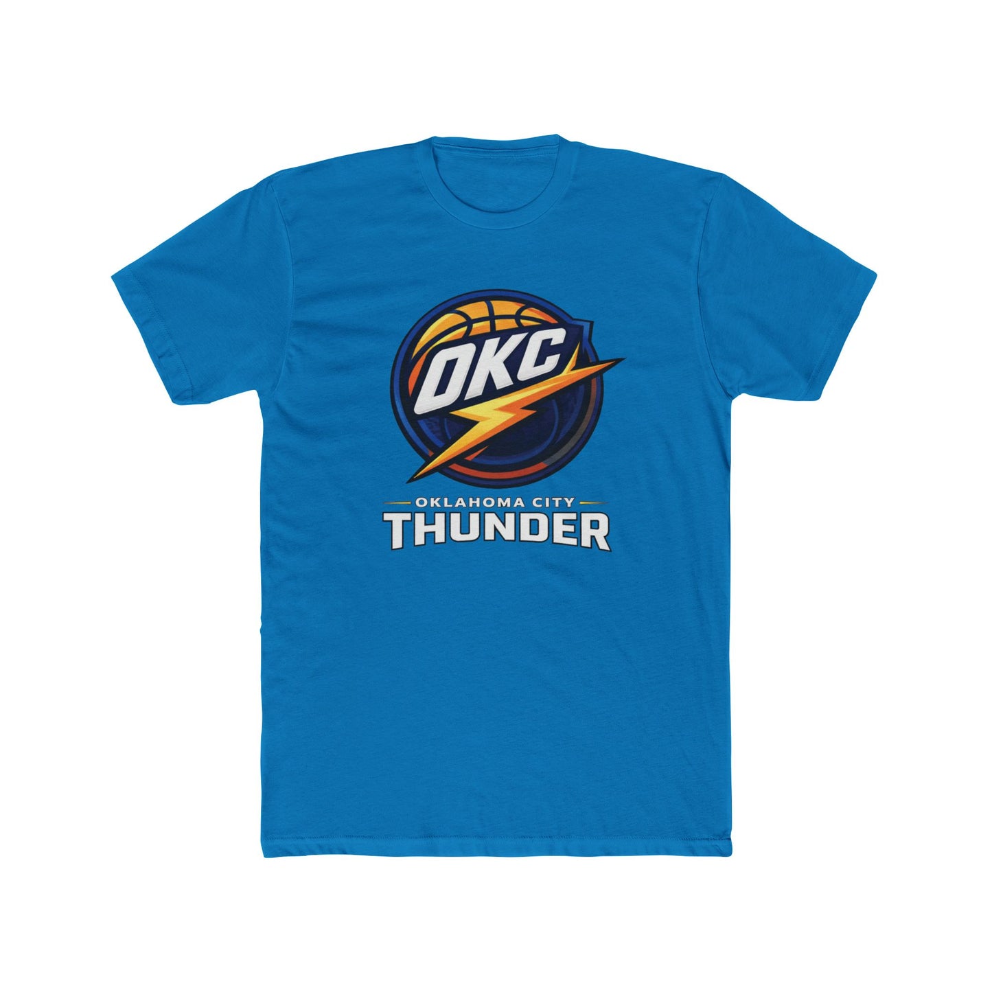Loco Fits New "NBA Oklahoma City Thunder Basketball Concept Logo" Cotton Crew Tee