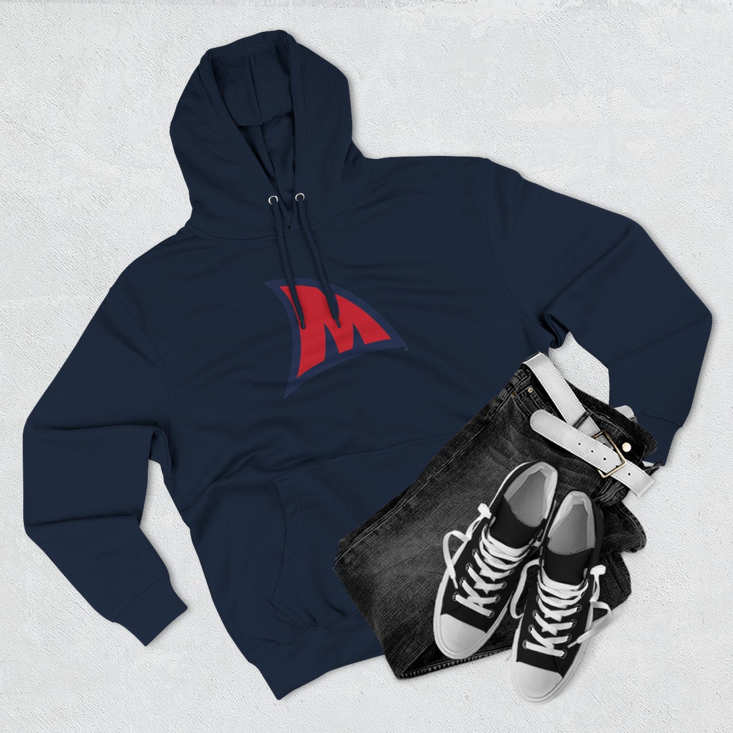 'Ole Miss Landshark M' Three-Panel Fleece Hoodie
