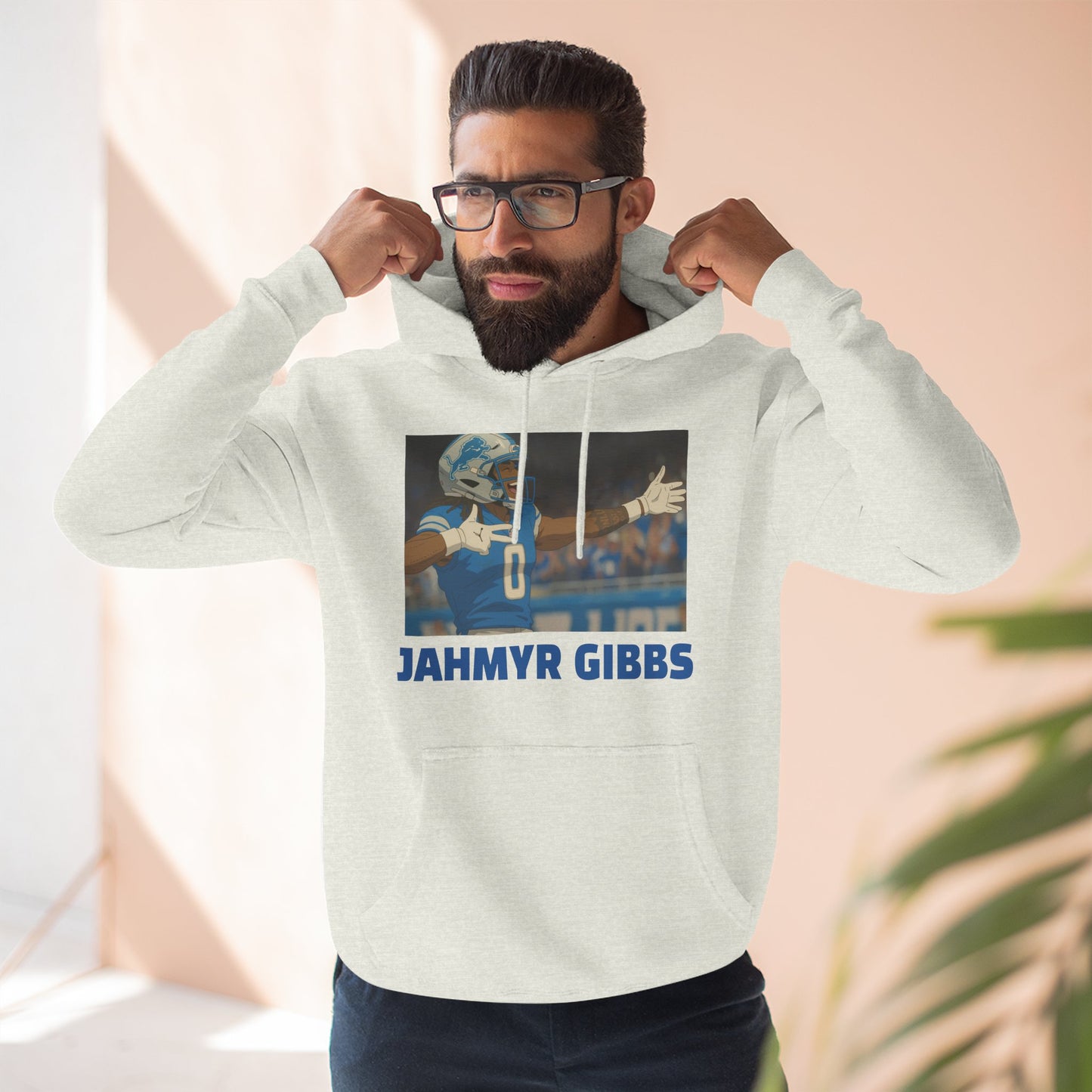 Anime Football 'Jahmyr Gibbs' Three-Panel Fleece Hoodie