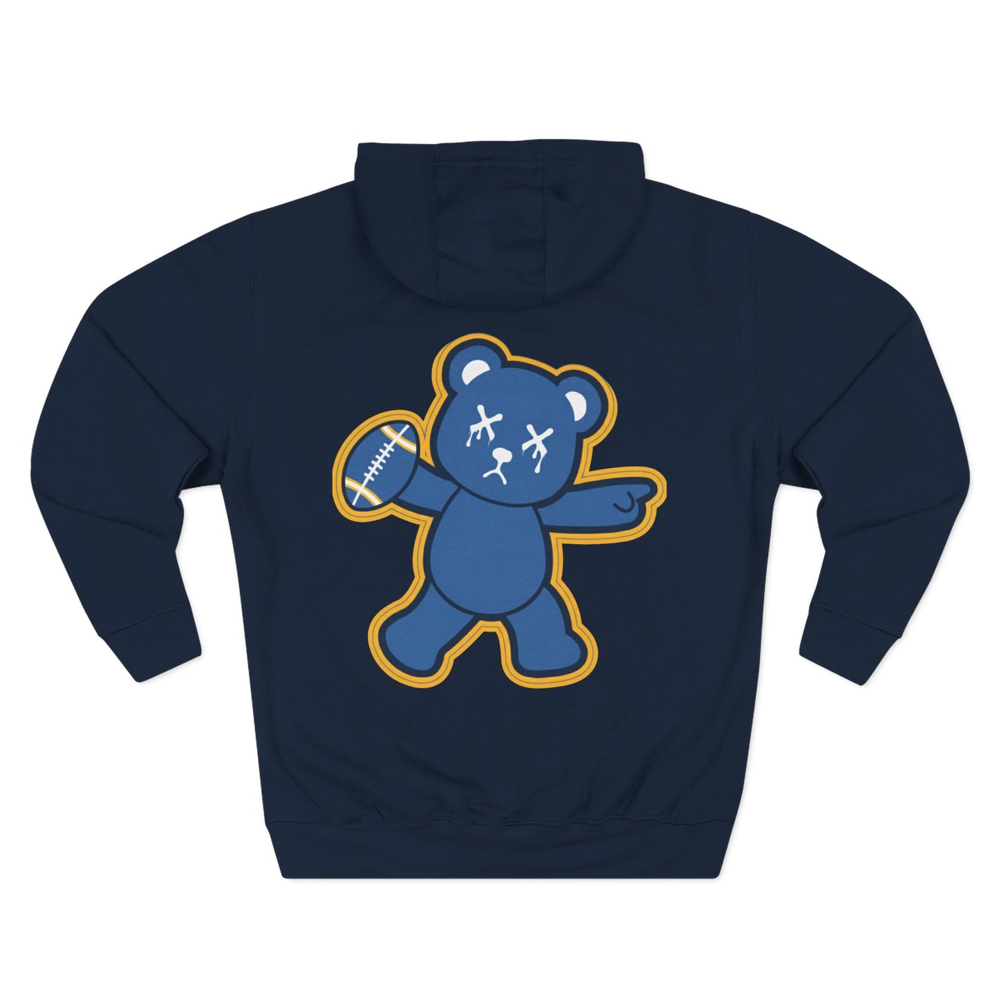 Legends "Wicked Way" Deady Bear Football Blue, White, & Yellow Fleece Hoodie