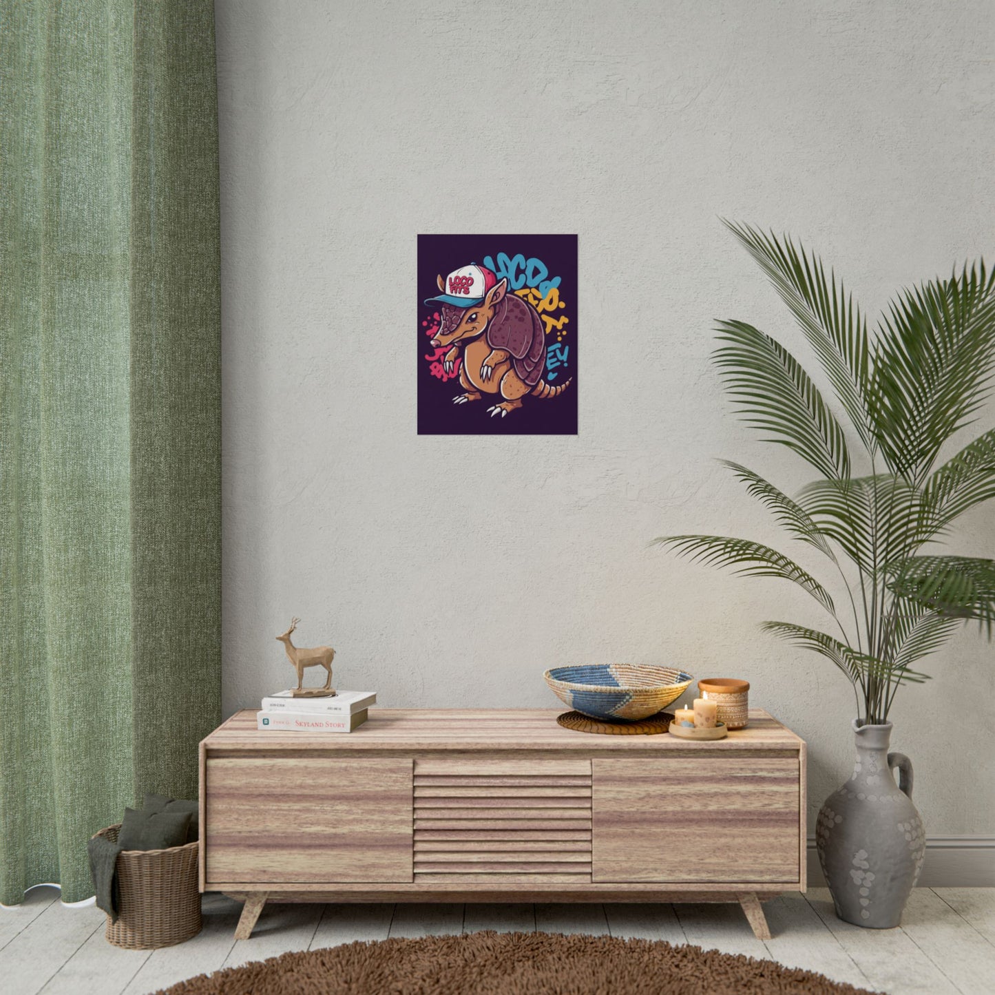 Colorful Loco Fits Armadillo Art Print - Loco Fits Rolled Poster