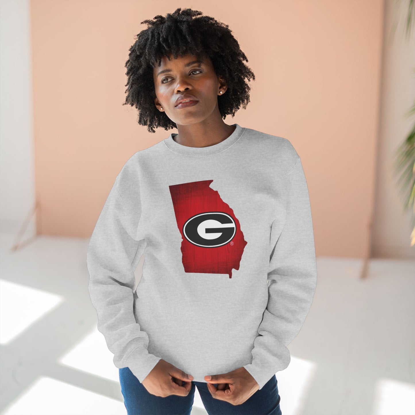 'Georgia Bulldogs State of Georgia' Cotton Crewneck Sweatshirt
