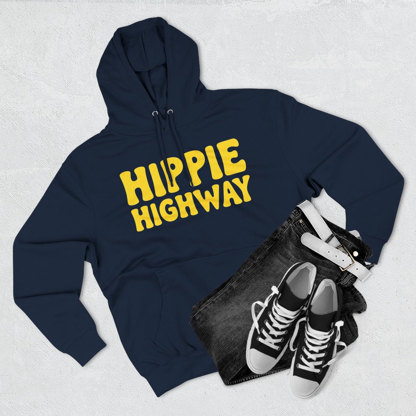 "Hippie Highway" Big Script Fleece Hoodie