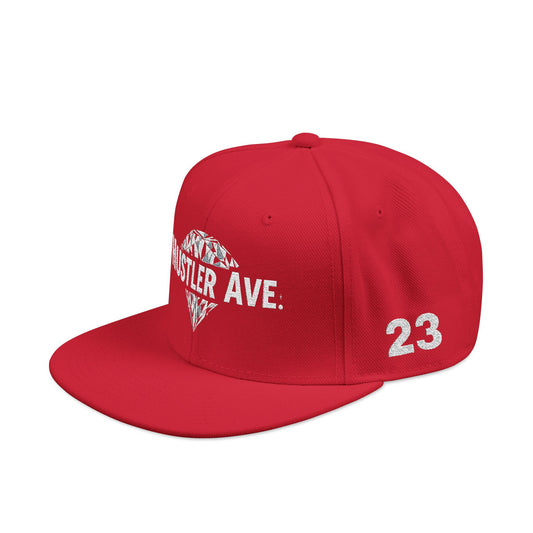 Red "Hustler Ave" #23 Diamond Status Alt. Snapback