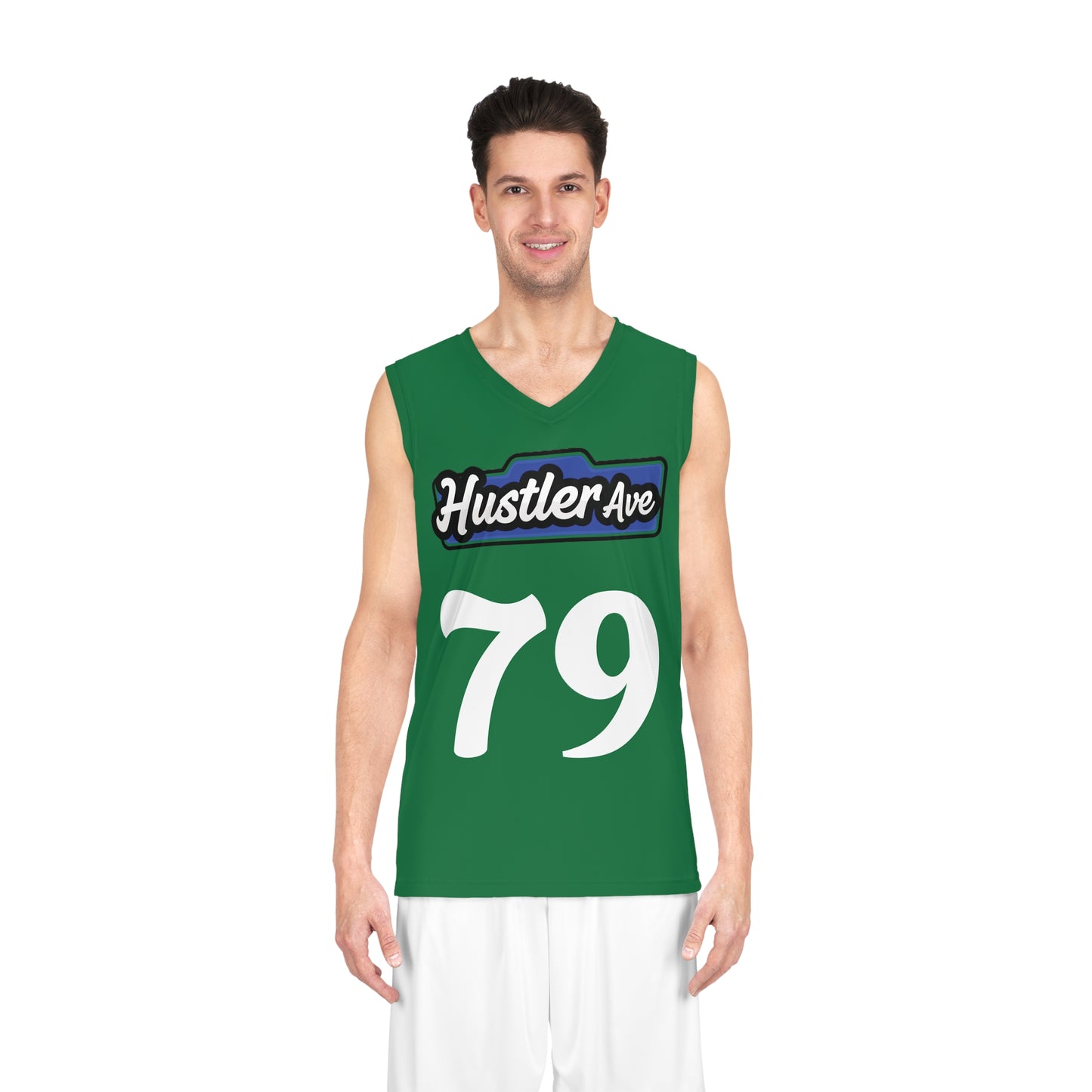 Green, White & Blue "Hustler Ave" #79 Alt. Basketball Jersey