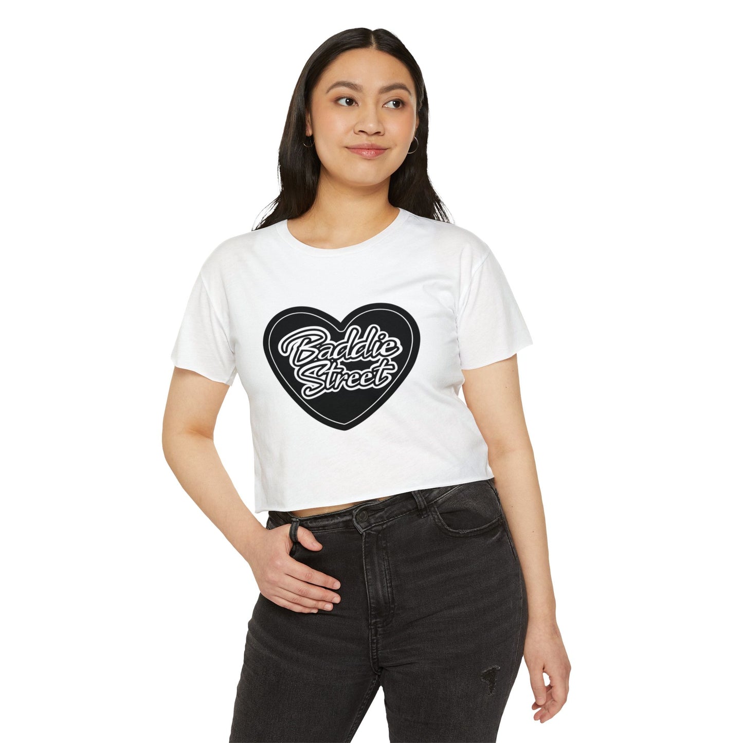 "Baddie Street" Full Heart V2 Logo Woman's Crop Top
