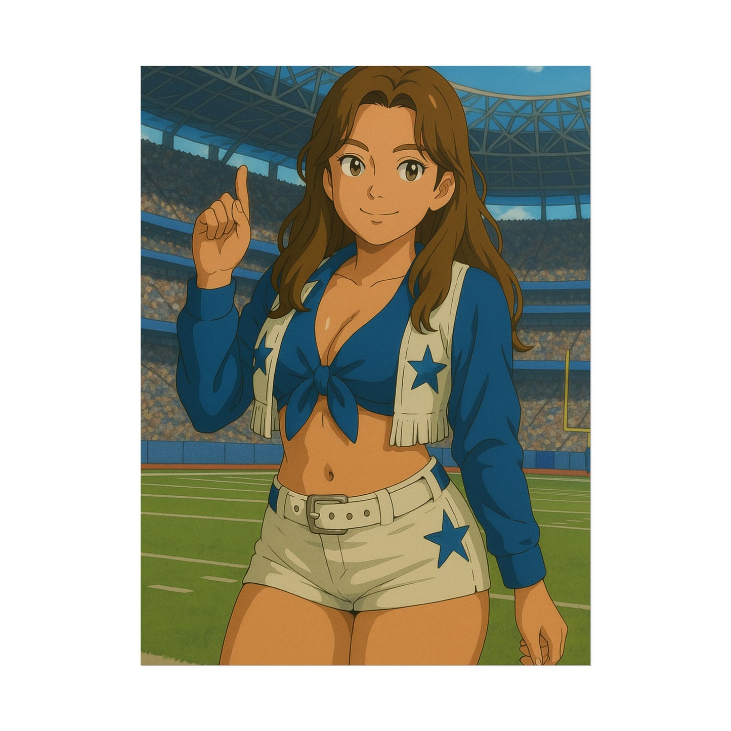 Loco Fits Anime Girls 'Cowboy Cheerleader On-Field' Poster