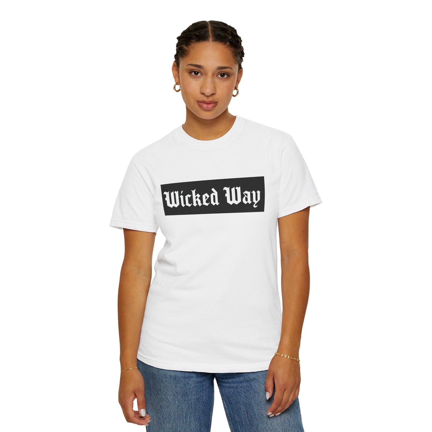 "Wicked Way" Block Gothic Lettering T-shirt
