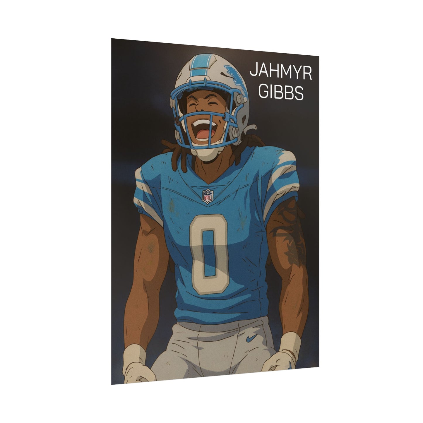 Loco Fits Anime Football 'Jahmyr Gibbs' Poster