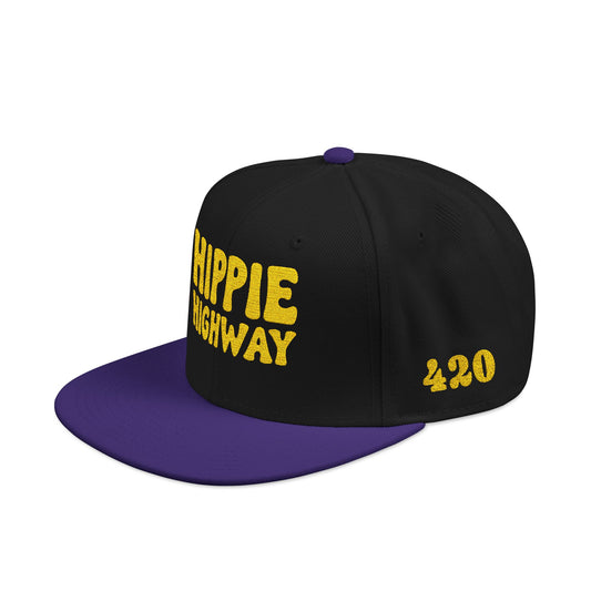 Black & Purple "Hippie Highway" #420 Snapback Cap