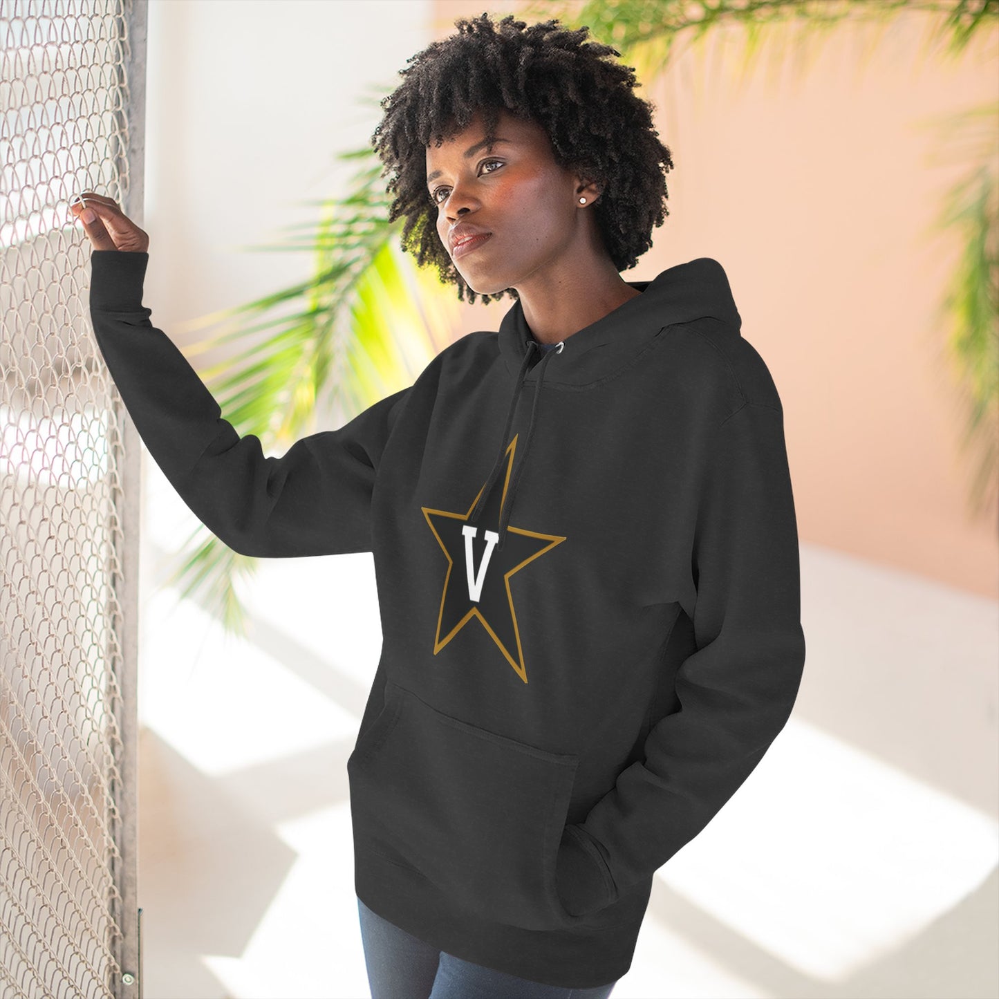'Vanderbilt V Star' Three-Panel Fleece Hoodie