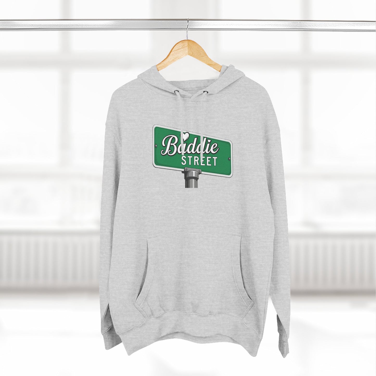 "Baddie Street" Bold Street Sign Fleece Hoodie
