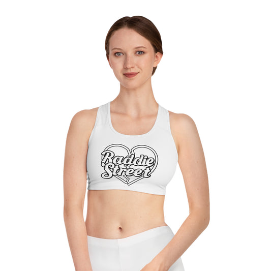 "Baddie Street" Broken Heart Sports Bra Active Fitness Wear