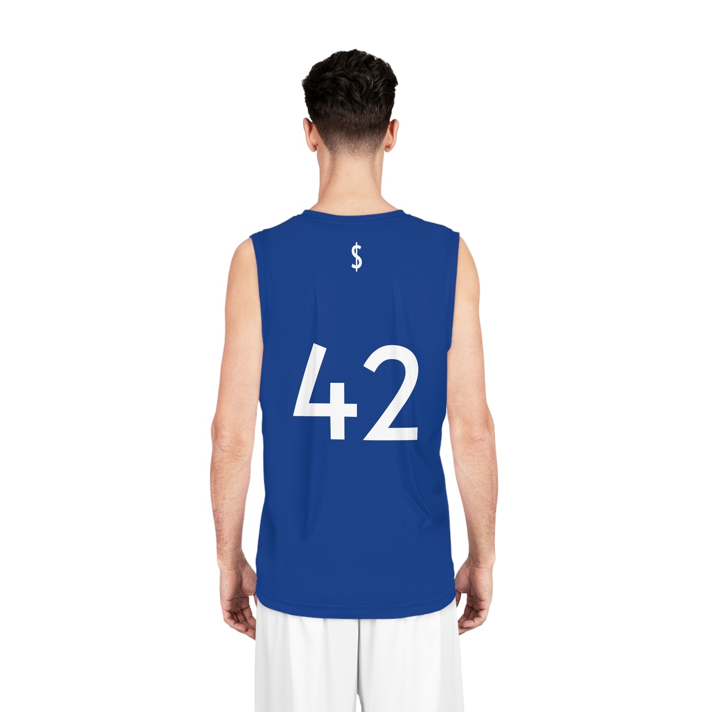 Blue "Hustler Ave" #42 Avalanche Motion Alt. Basketball Jersey