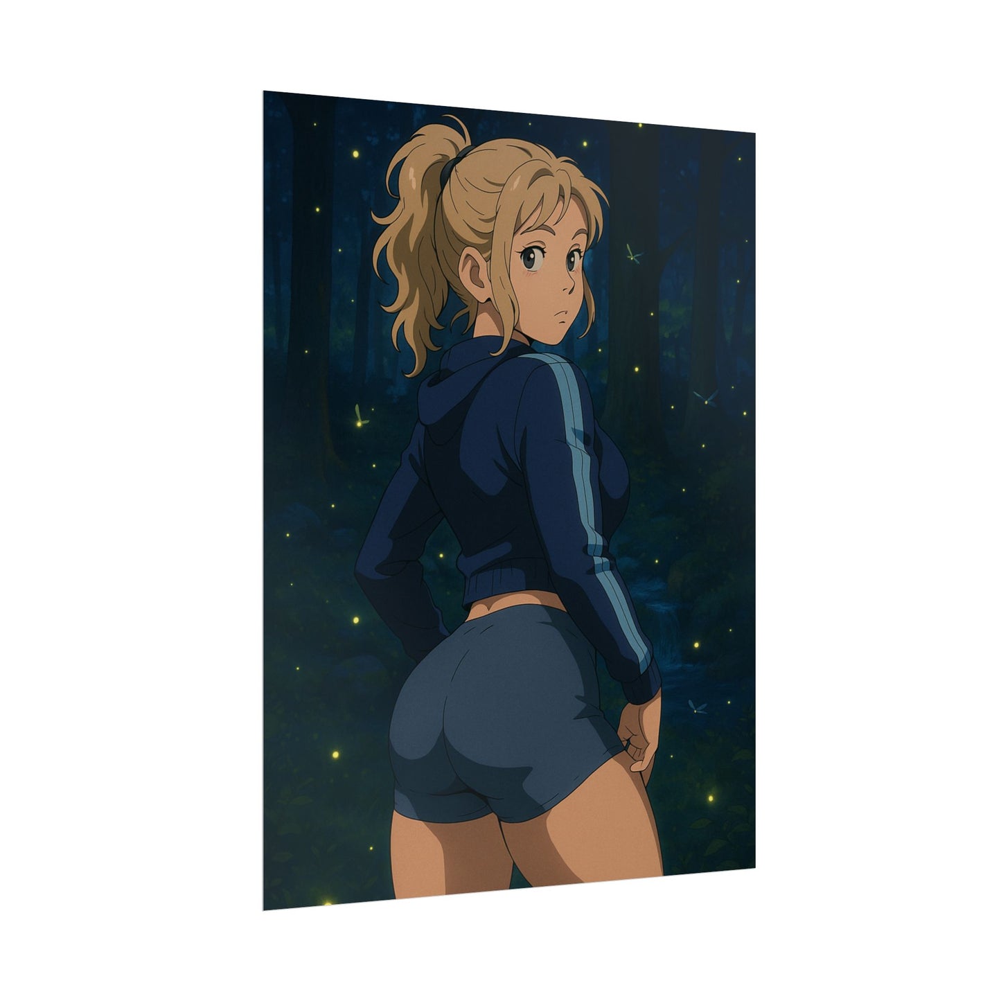 Loco Fits Anime Girls 'Nighttime Firefly Forrest' Poster
