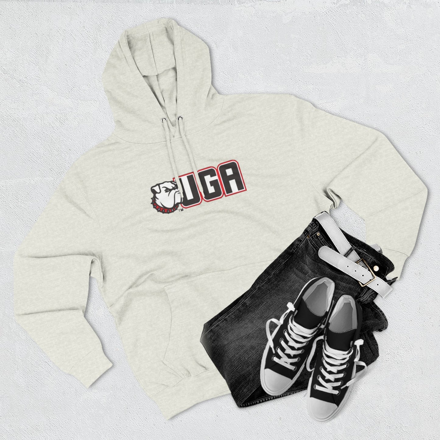 'UGA' Three-Panel Fleece Hoodie