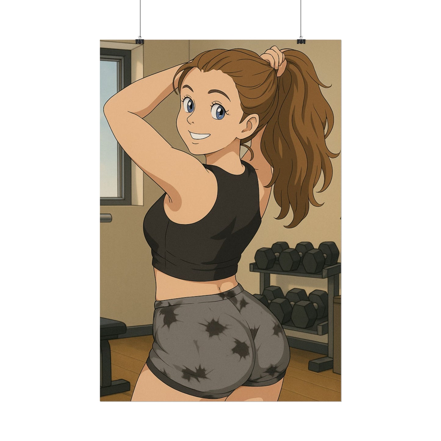 Loco Fits Anime Girls 'Home Gym Workout' Poster