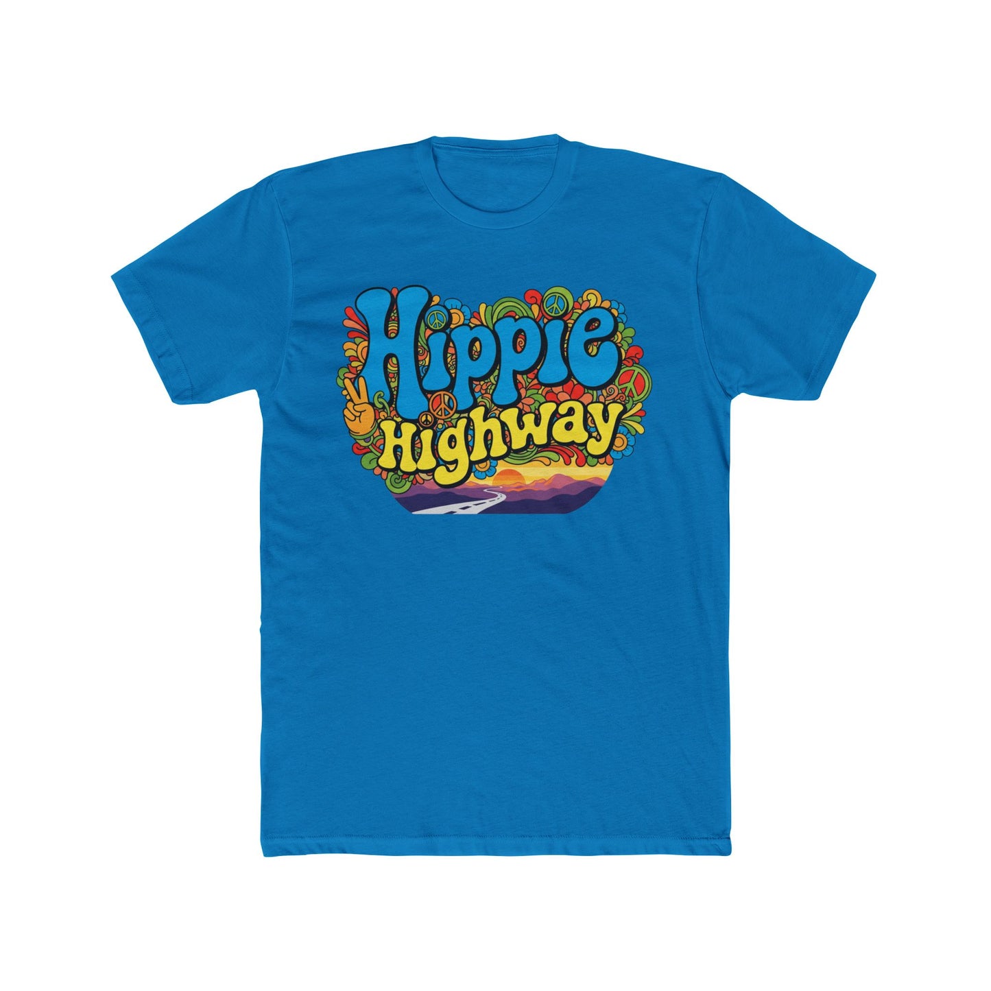 "Hippie Highway" Open Mind Open Road Cotton Crew Tee