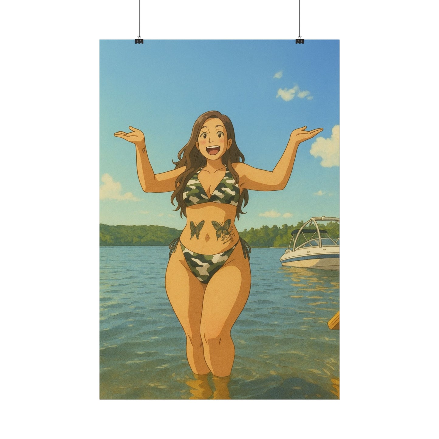 Loco Fits Anime Girls 'Fun at the Lake' Poster