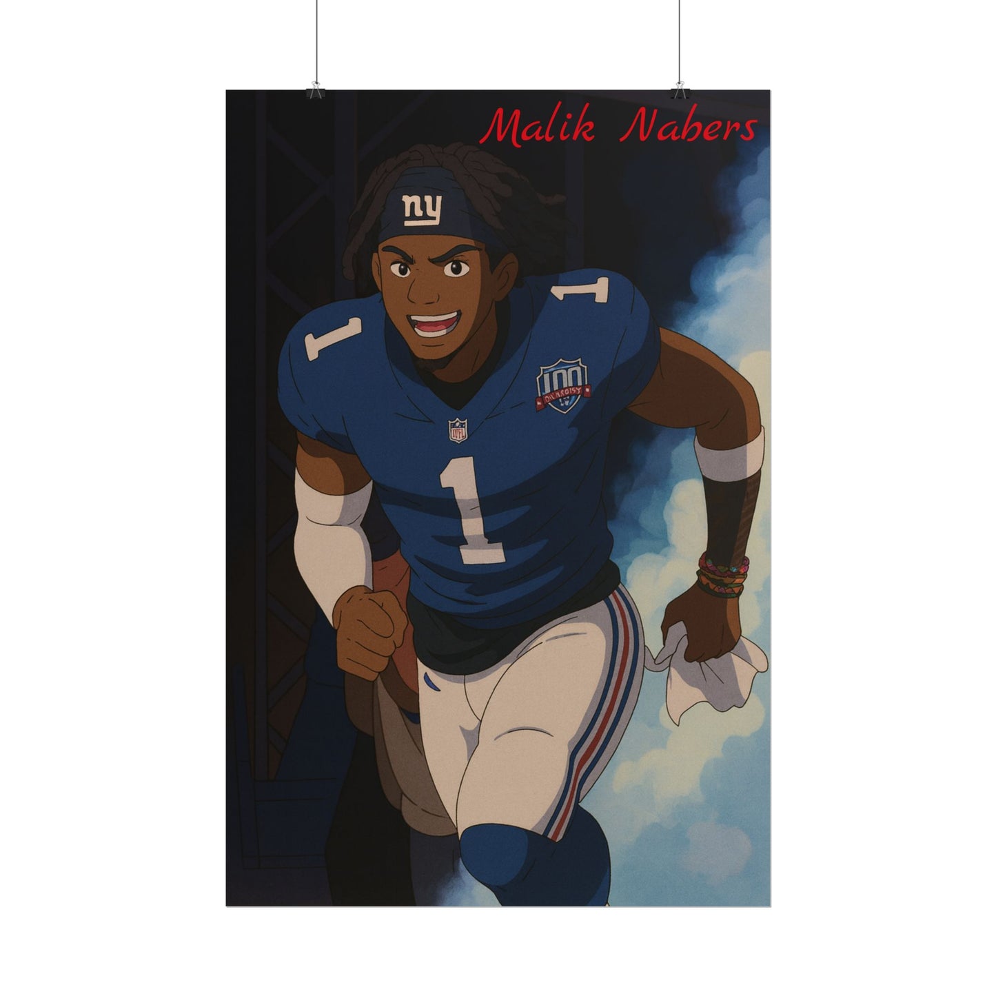 Loco Fits Anime Football 'Malik Nabers' Poster