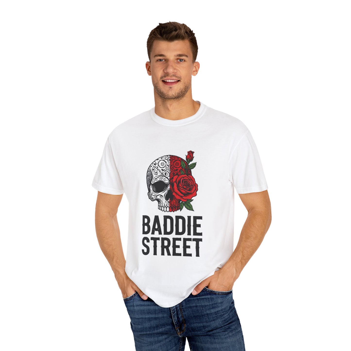 "Baddie Street" Dying Love Skull & Rose Logo T-Shirt