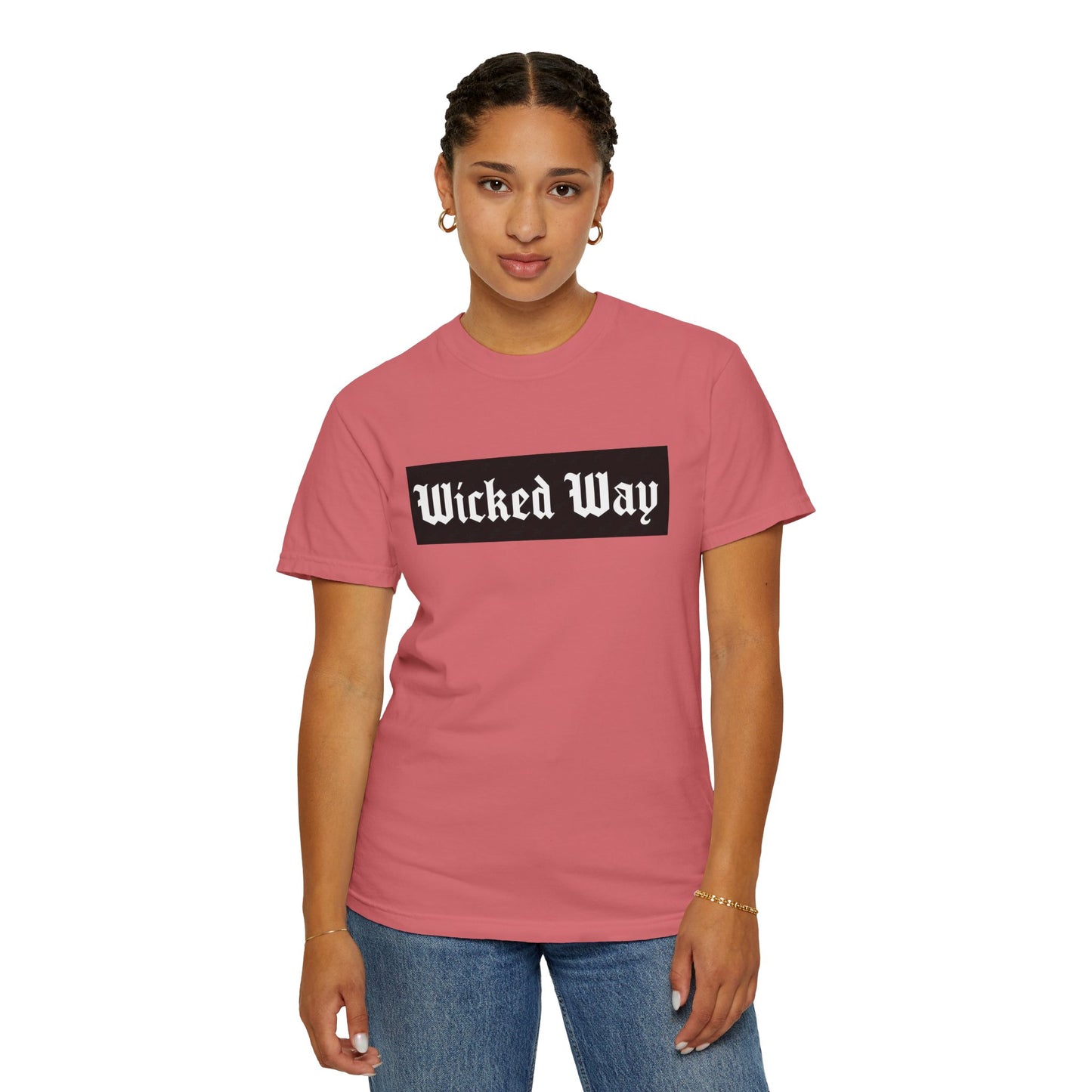 "Wicked Way" Block Gothic Lettering T-shirt