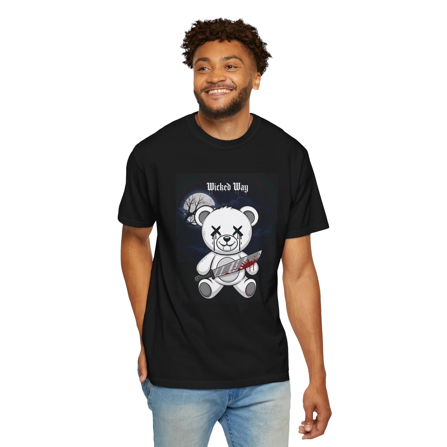 Limited Edition "Wicked Way" Machete 'Midnight' Block Teddy Graphic T-Shirt