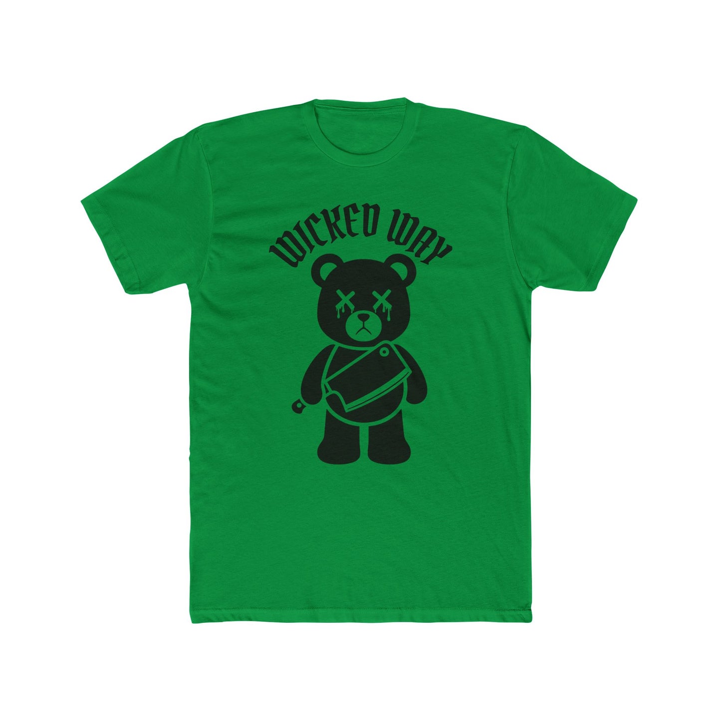 "Wicked Way" Deady Bear Butcher Knife Cotton Crew Tee