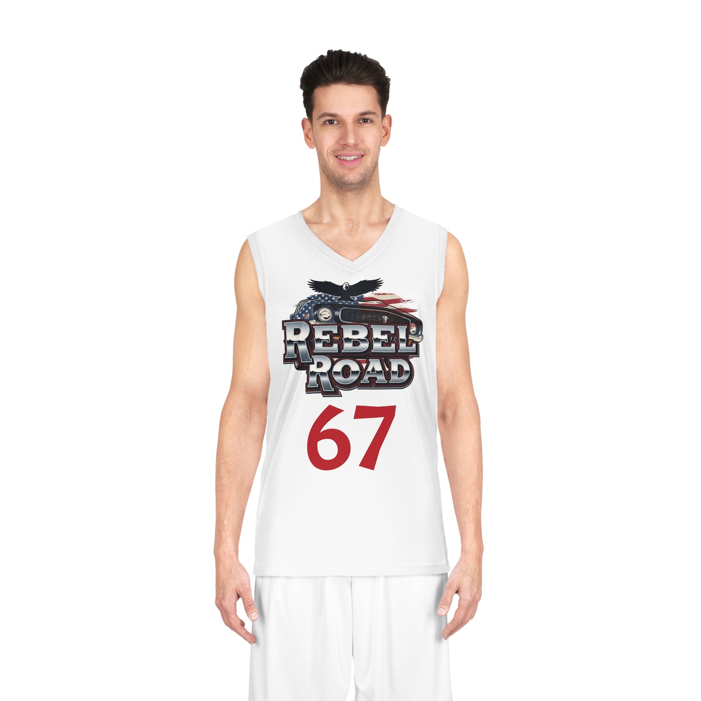 Limited Edition White "Rebel Road" Muscle Nation Basketball Jersey