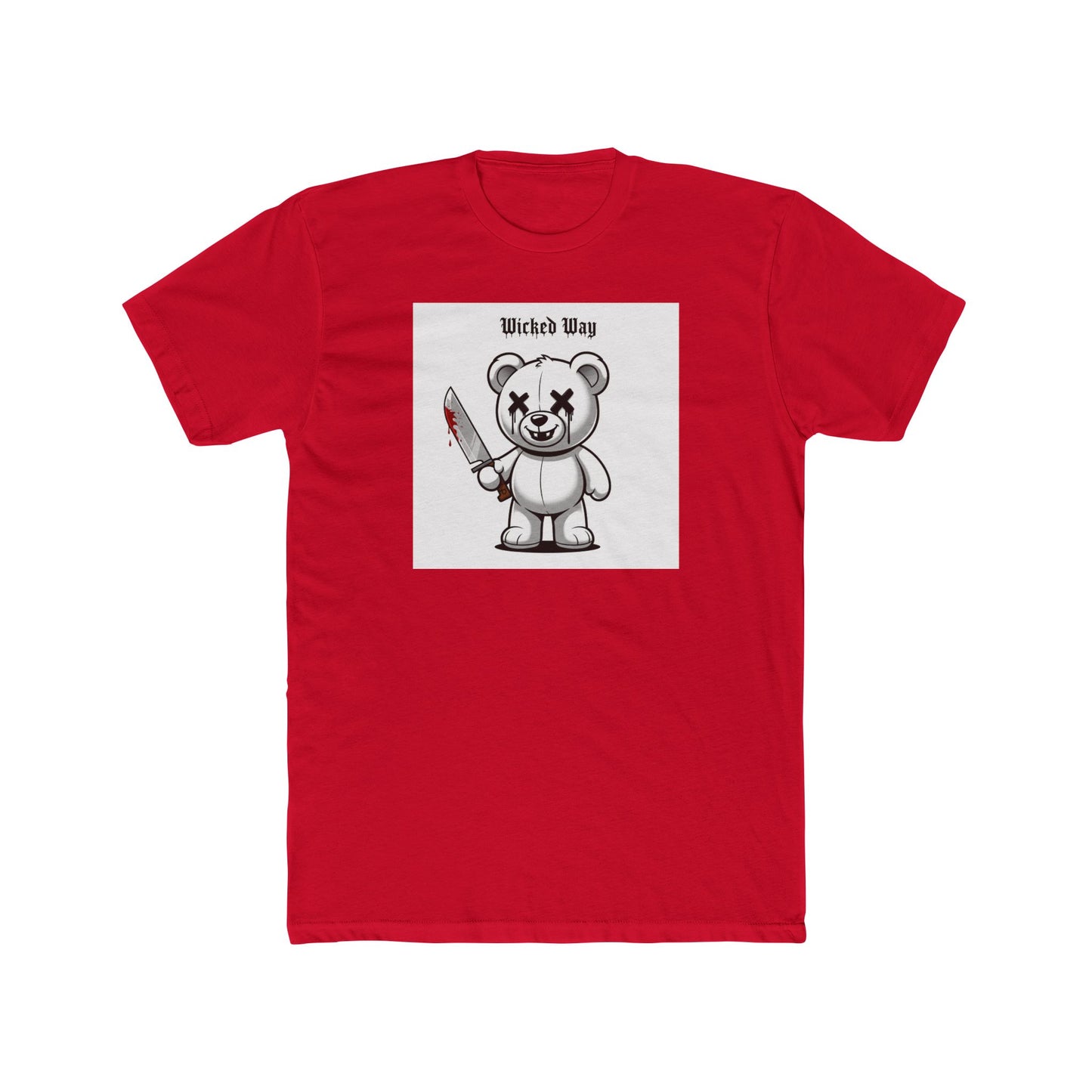 "Wicked Way" Machete Teddy 'Toothless' White Block Graphic T-Shirt
