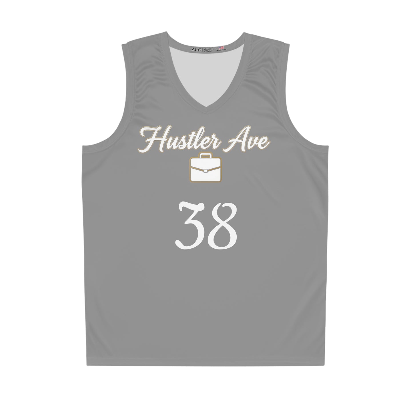Grey "Hustler Ave" #38 All Business Briefcase Basketball Jersey