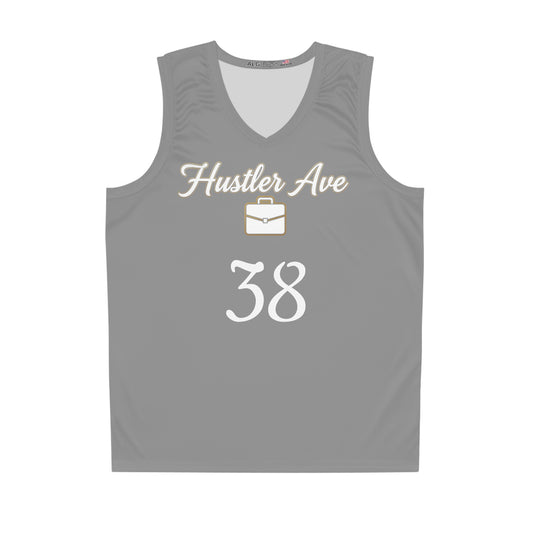 Grey "Hustler Ave" #38 All Business Briefcase Basketball Jersey