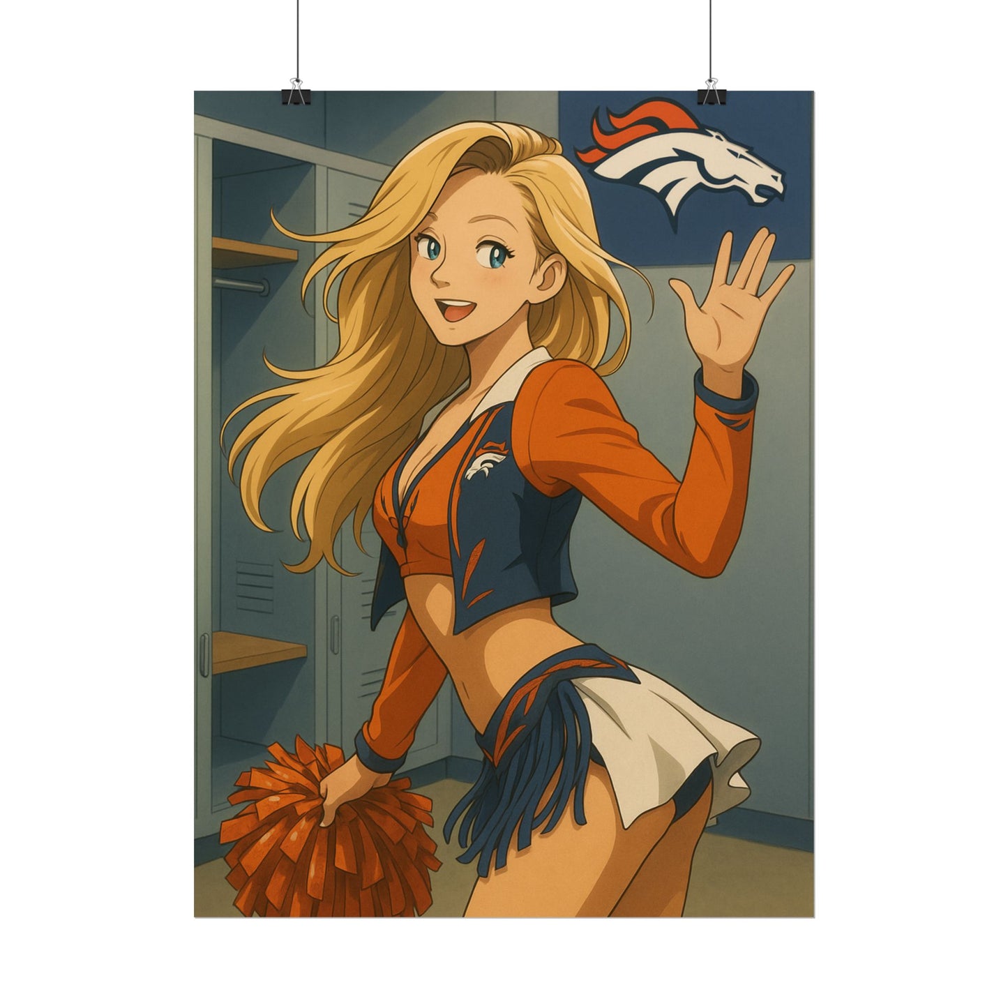 Loco Fits Anime Girls 'Broncos Cheerleader Locker Room 1' Poster