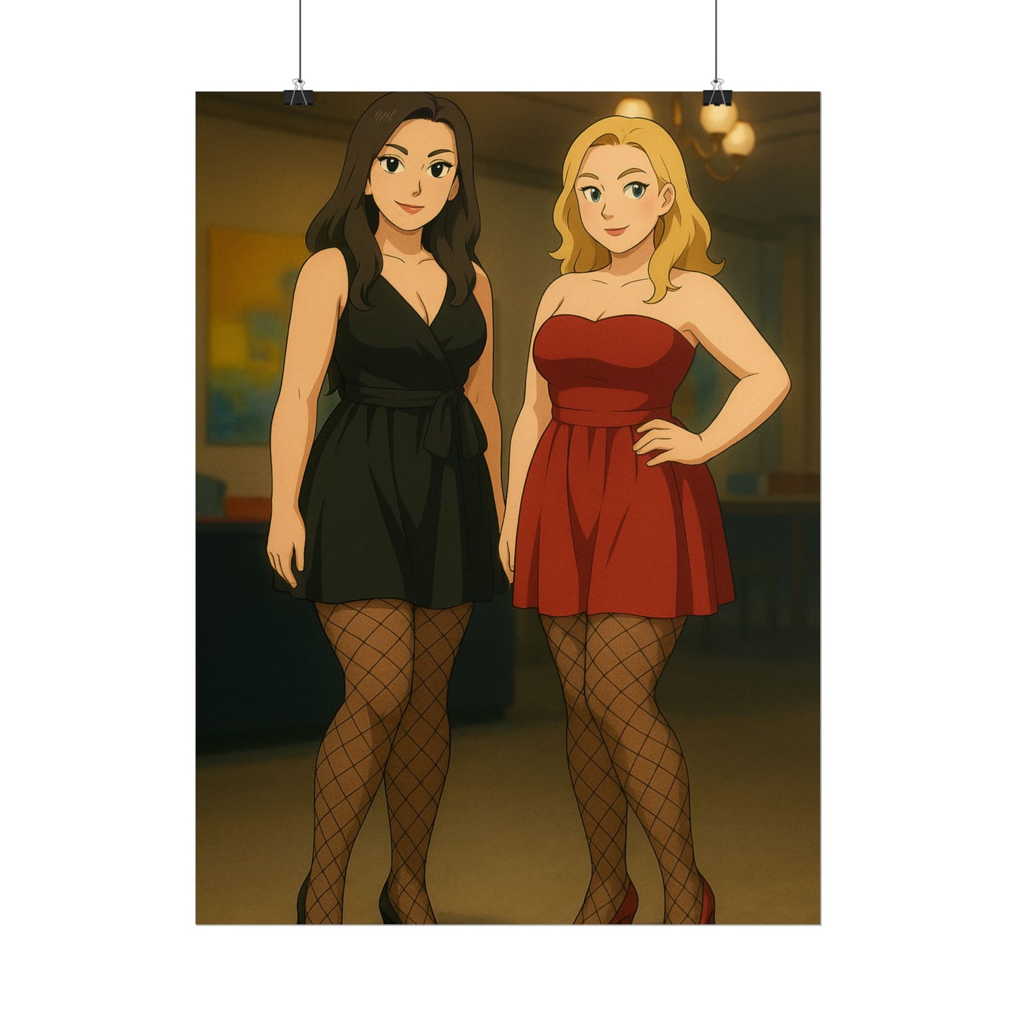 Loco Fits Anime Girls 'Two Ladies in Cocktail Dresses' Poster