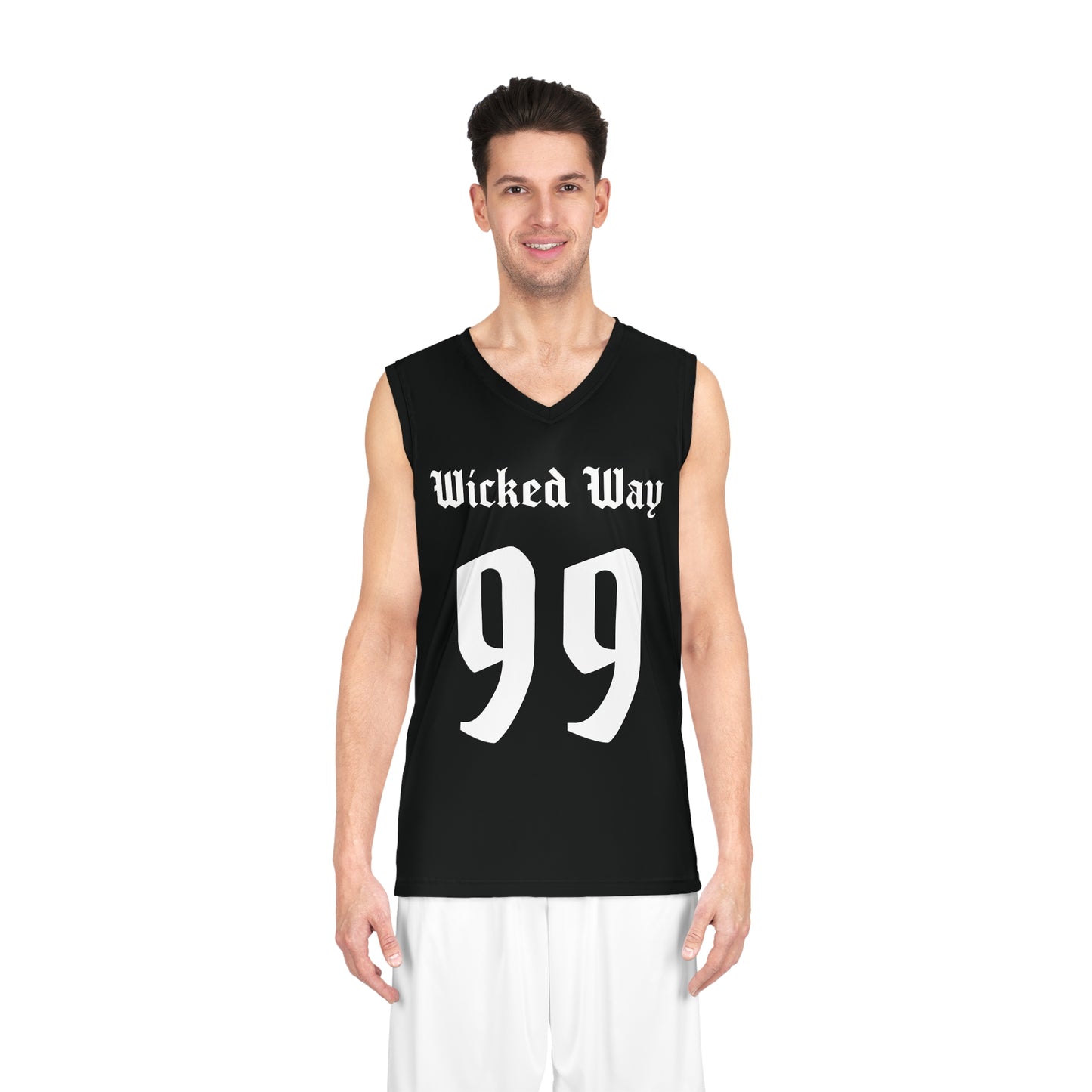 Black & White "Wicked Way" #99 Basketball Jersey