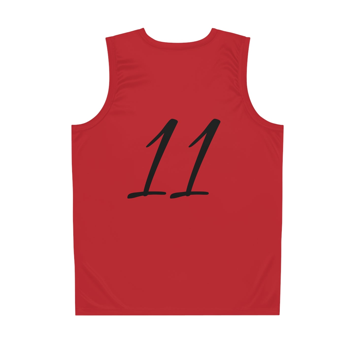 Red "Hustler Ave" #11 All Business Gold Briefcase Basketball Jersey