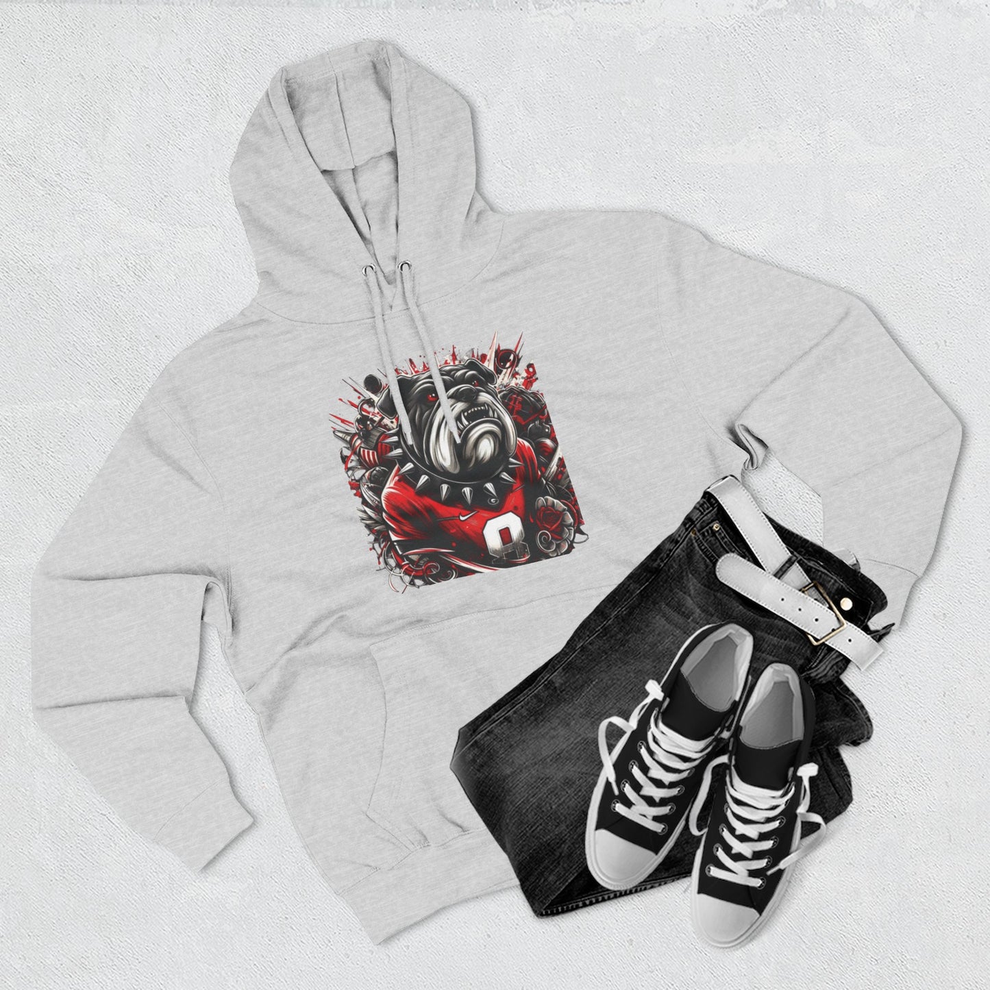 'Georgia Bulldog Cool Portrait' Three-Panel Fleece Hoodie