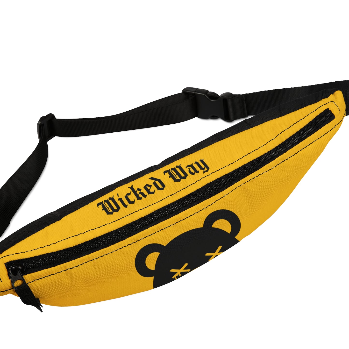 Yellow "Wicked Way" Dead Bear Head Fanny Pack