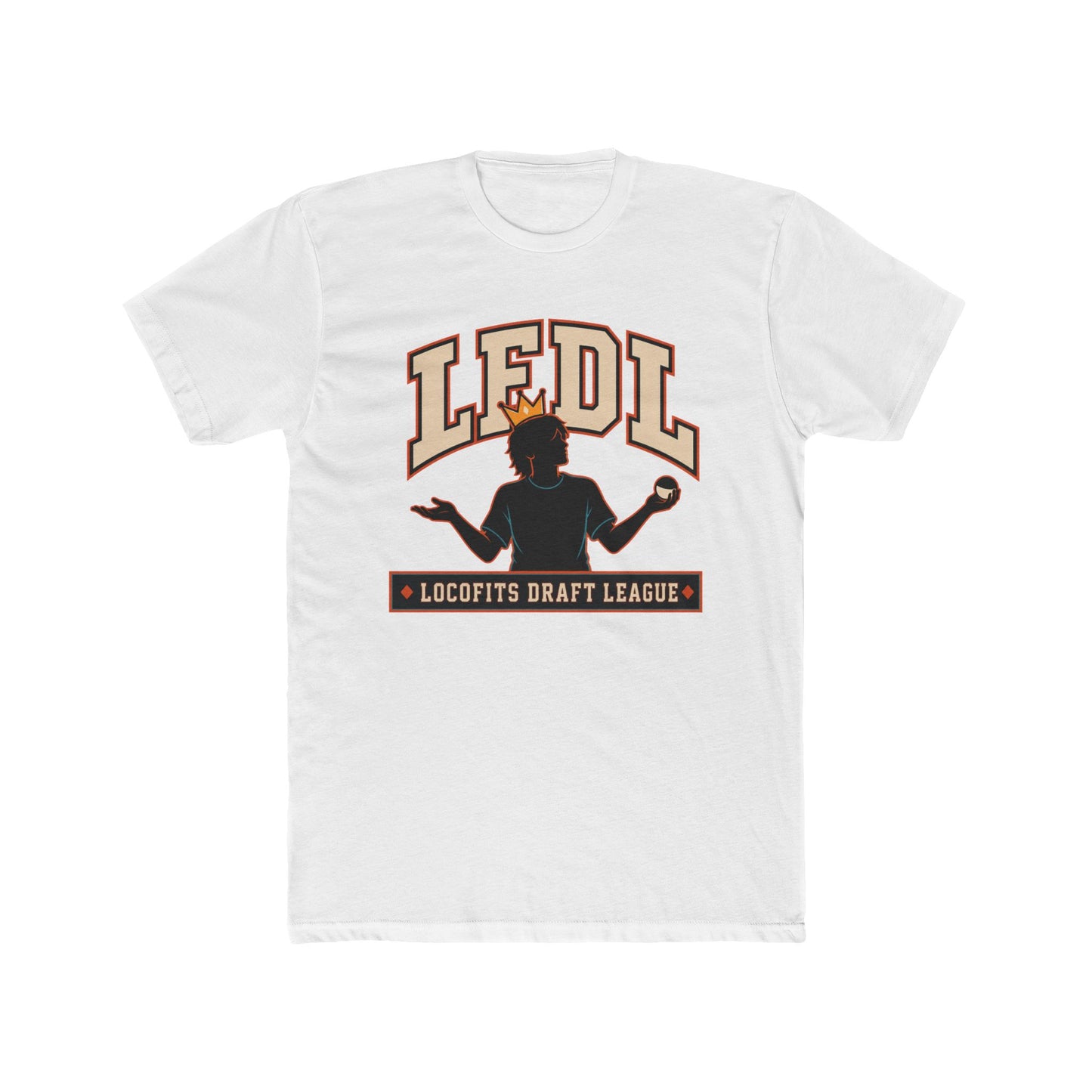 LocoFits Draft League AP Portrait Silhouette Logo Cotton Crew Tee