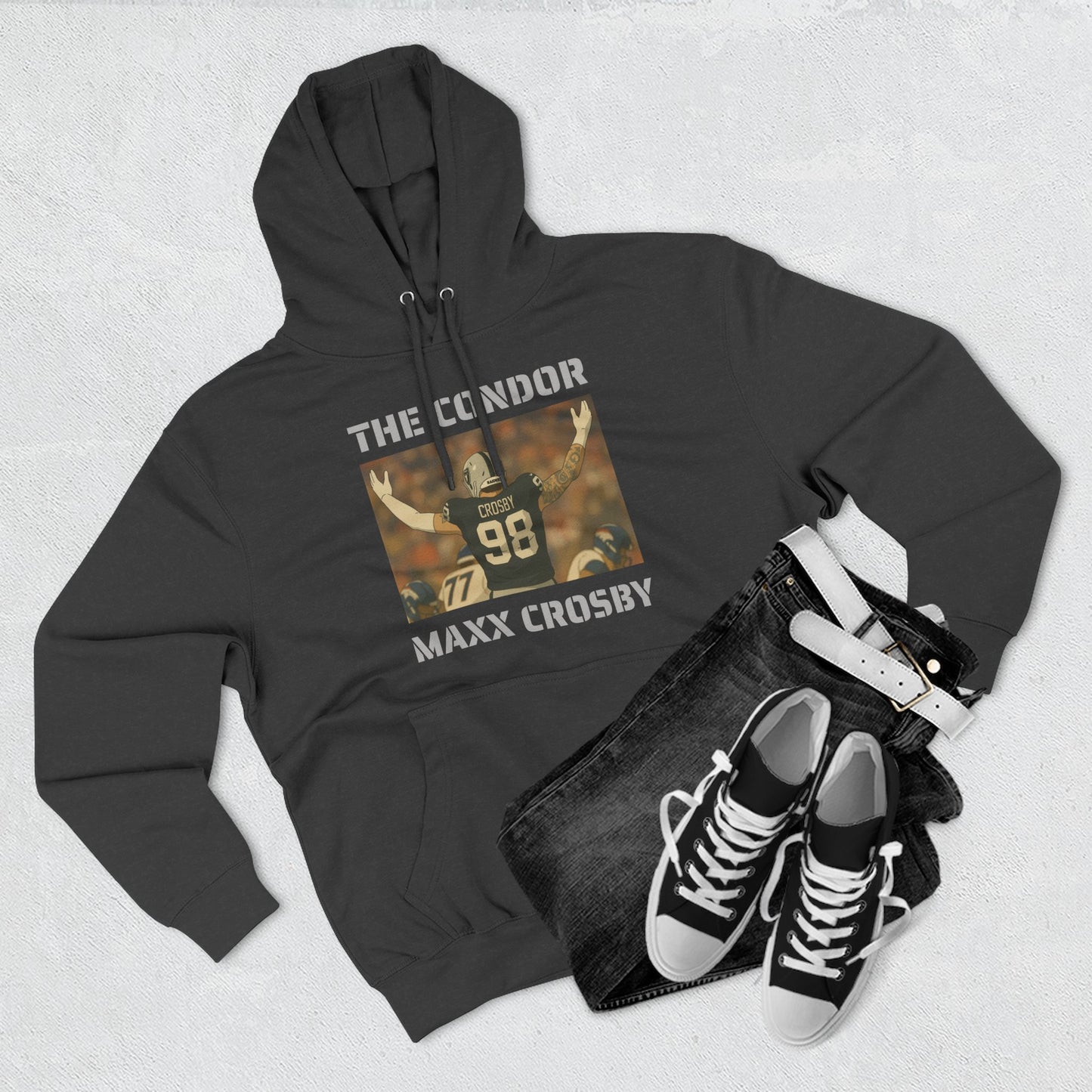 Anime Football 'The Condor Maxx Crosby' Three-Panel Fleece Hoodie
